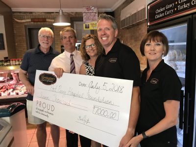 Cheque presentation to Port Perry Hospital Foundation 2018, For Goodness Steak
