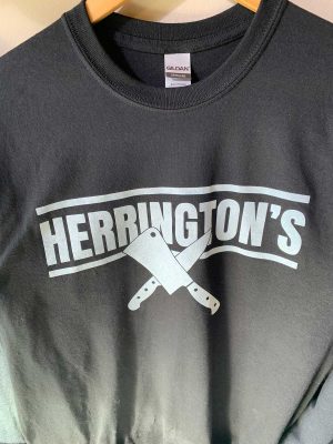 Herrington's Grey T-shirt with knives crossed