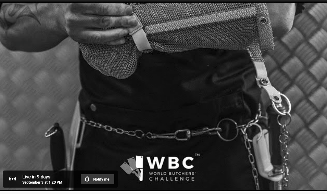 World Butchers' Challenge, Live Feed placeholder image showing Butcher's belt and arm and putting on chainmail on arm